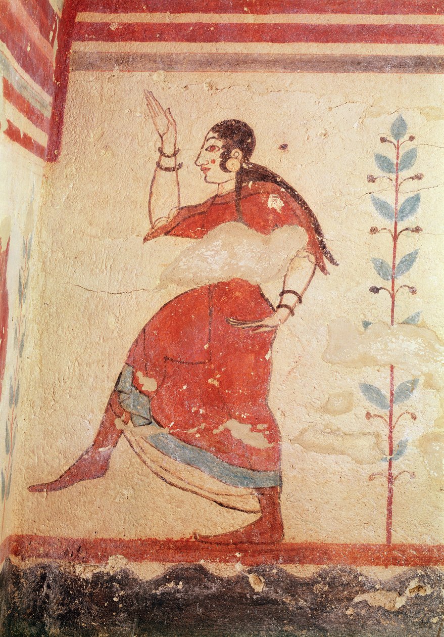 Az akrobaták sírja, egy táncosnő falfestményének részlete alkotó: Etruscan