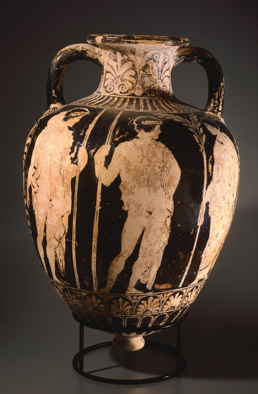 A perugiai festő hegyével ellátott amfora. Vörös alakos kerámia Perugiából (Umbria). Etruszk civilizáció, Kr. e. 4. század. alkotó: Etruscan