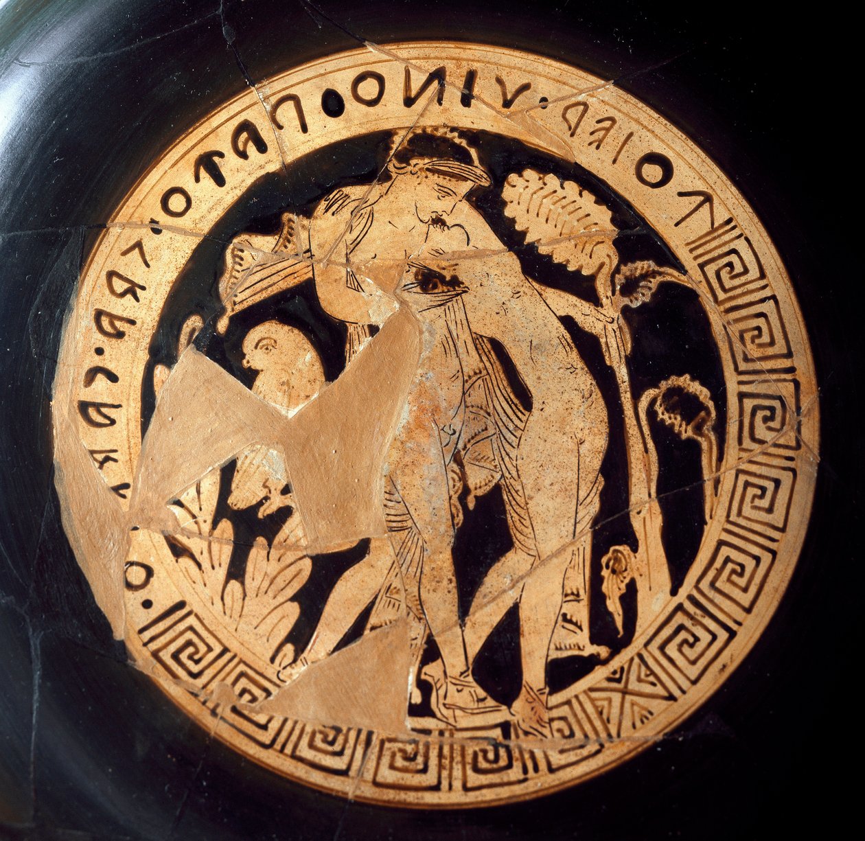 Etruszk ókor: Dionüszoszt és Ariane-t ábrázoló kylix részlete. Falerii Veteresből (Civita Castellana) a Kr.e. 6. századból. Róma, a Villa Giulia Nemzeti Múzeuma alkotó: Etruscan