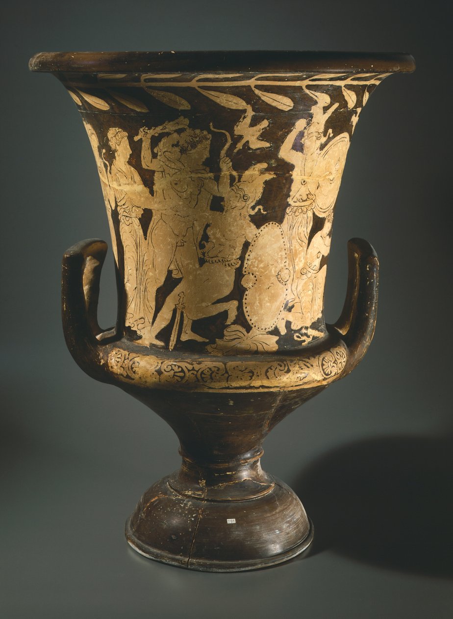 Calyx-krater (nagy váza). Vörös alakos kerámia Perugiából (Umbria). Etruszk civilizáció, Kr. e. 4. század. alkotó: Etruscan