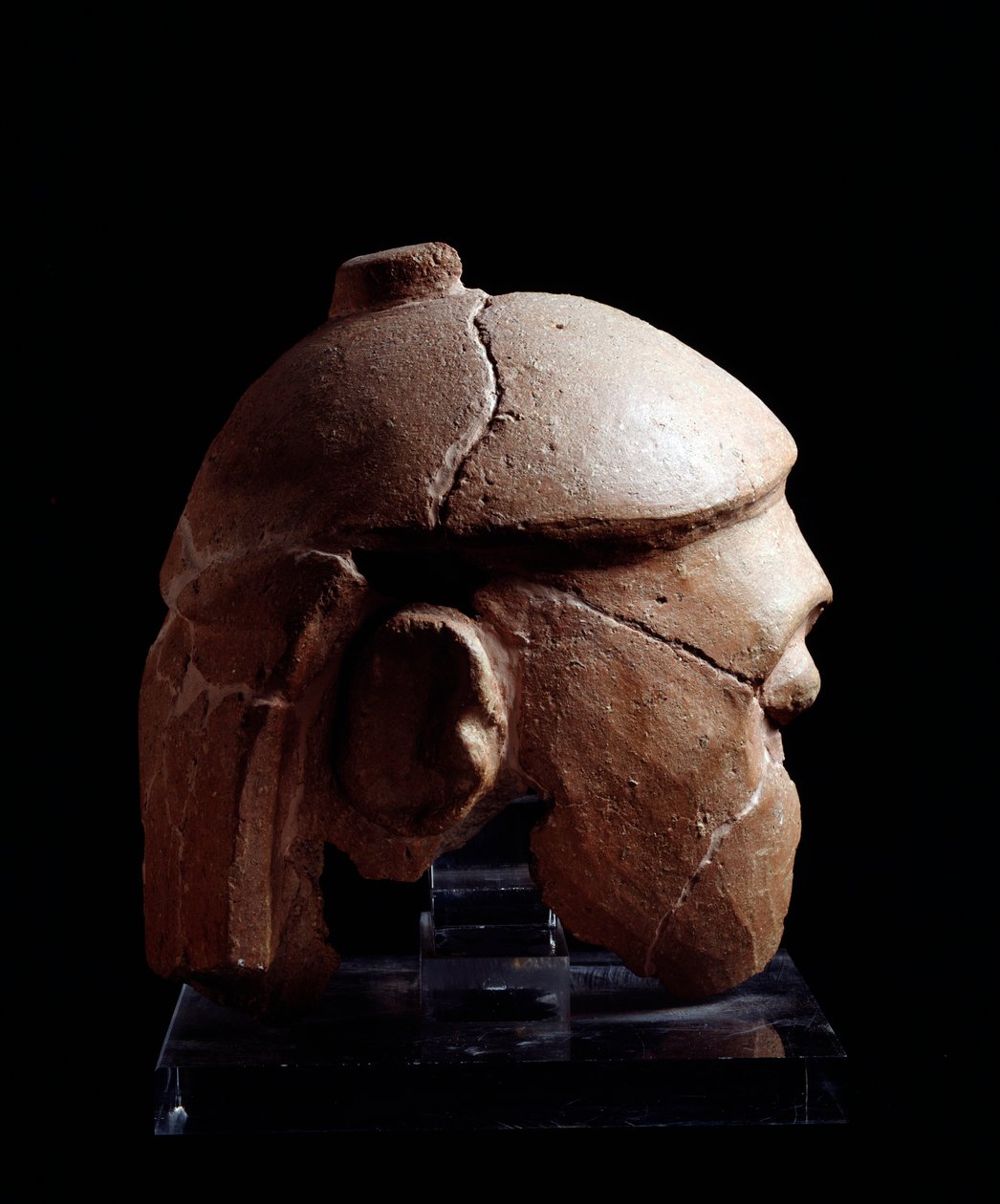 Etruszk civilizáció: az Antenanti csoport terrakotta kaszkája feje Murlóból, Poggio Civitate, Olaszország - ie 580-570 alkotó: Etruscan