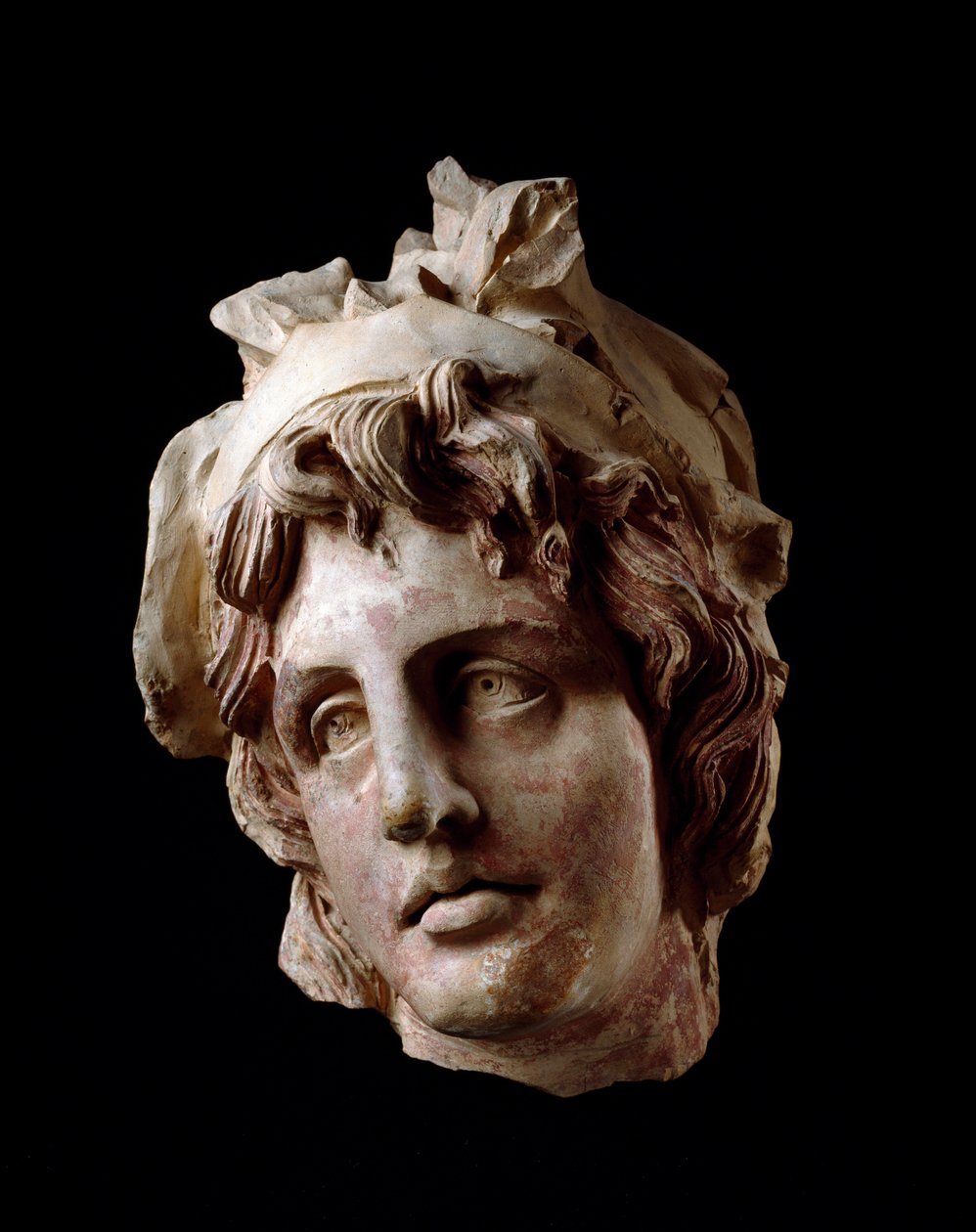 Etruszk civilizáció: az Amazonas női feje. Kr.e. 2. század. Arezzo Dimtől. 18 cm Arezzo, Museo Archeologico G.Clinio Mecenate, bev. 87674 alkotó: Etruscan