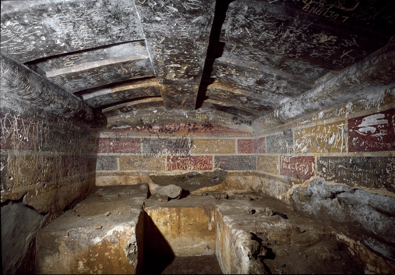 Etruszk civilizáció: a Ponte Rotto nekropoliszban található Francois sír belsejében, Kr. e. 4. században. Vulci, Olaszország alkotó: Etruscan