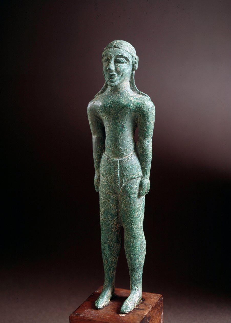 Etruszk civilizáció: „” kouros”” bronzszobor, a Firenze melletti Castelloból, Olaszországból, Kr.e. 550, mérete 15 cm alkotó: Etruscan