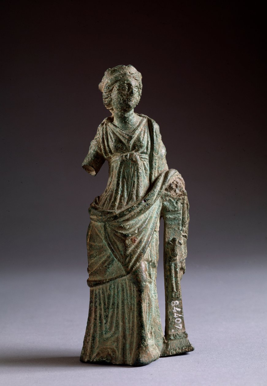 Etruszk civilizáció: „” felajánló figura”” bronzszobor, Montalcinóból, Olaszországból Kr. e. 2. század, 18 cm átm. alkotó: Etruscan