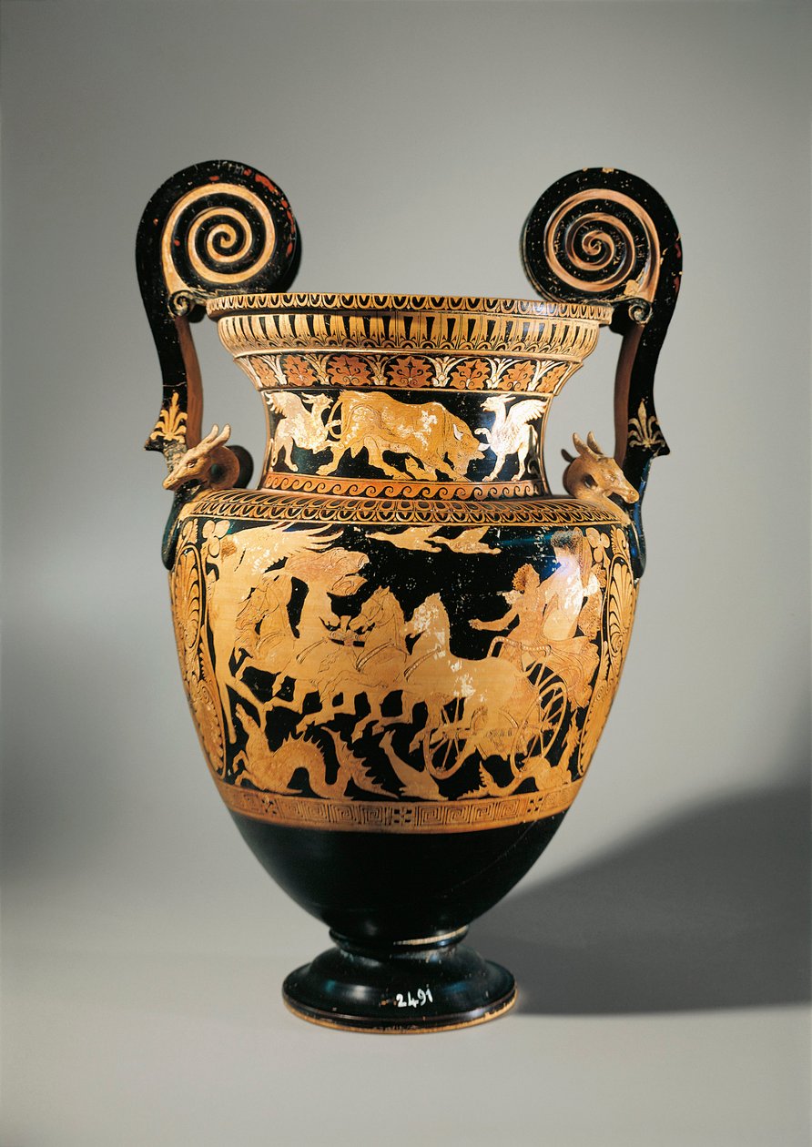 Olaszország, Lazio, Civita Castellana, Falerii, Volute krater (bor és víz keverésére használt váza) alkotó: Etruscan