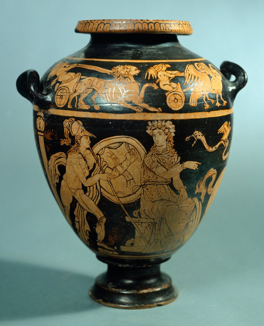 Stamnos, vörös alakos kerámia Vulciból (Lazio). Etruszk civilizáció, Kr. e. 4. század. alkotó: Etruscan