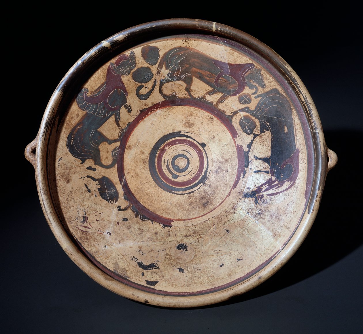 Az állatokat ábrázoló terrakotta lemez, ie 600-590 alkotó: Etruscan