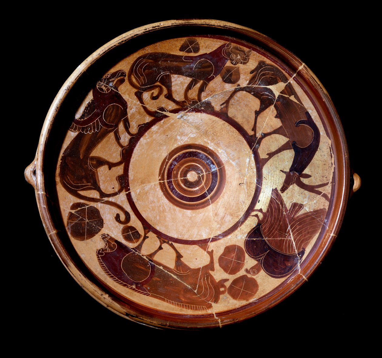 Az állatokat ábrázoló terrakotta lemez, ie 600-590 alkotó: Etruscan