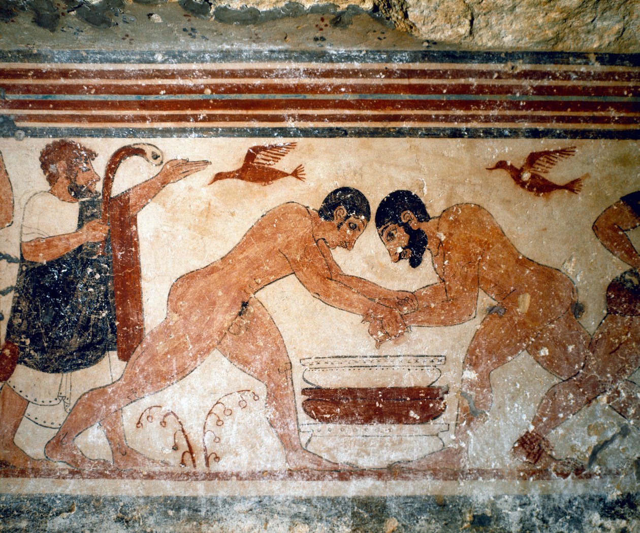 Két birkózó. (A freskó részlete, ie 530) alkotó: Etruscan