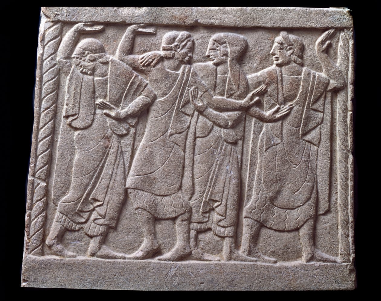 Táncjelenet, márvány sírkő alacsony domborműve alkotó: Etruscan Etruscan