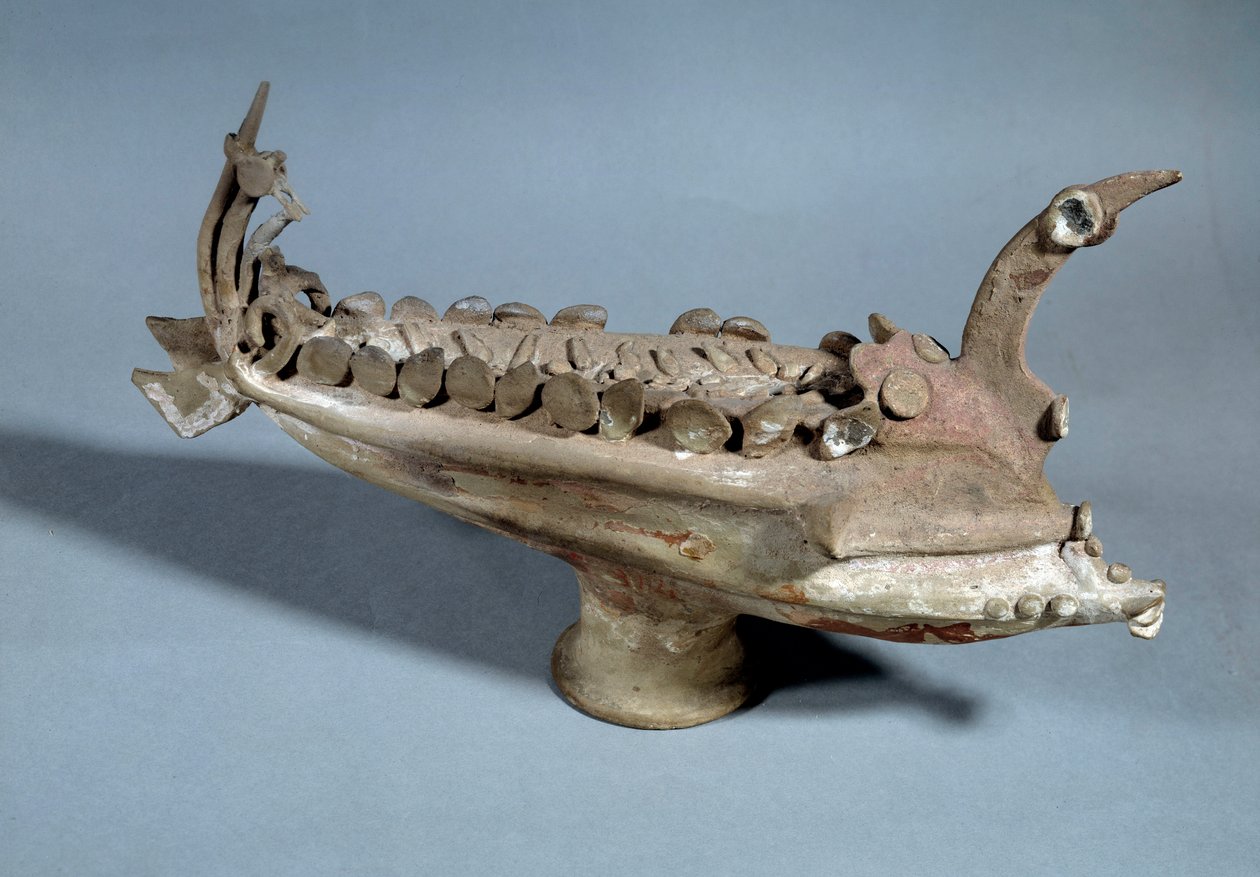 Etruszk művészet: terrakotta hajómodell az etruriai Ardee-ból, ie 3. század. Párizs, Louvre Múzeum alkotó: Etruscan Etruscan