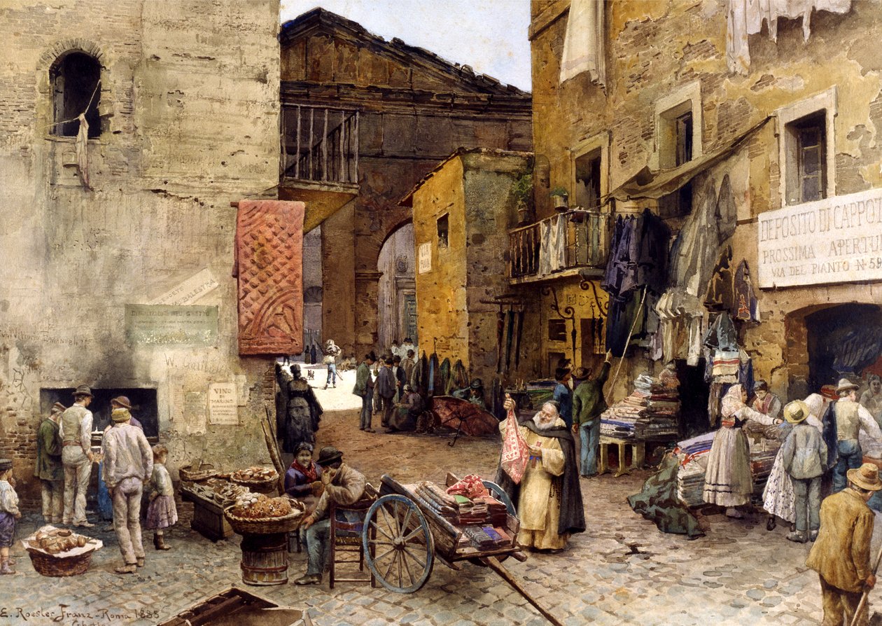 Út a Porticus Octaviae mellett, 1888 alkotó: Ettore Roesler Franz