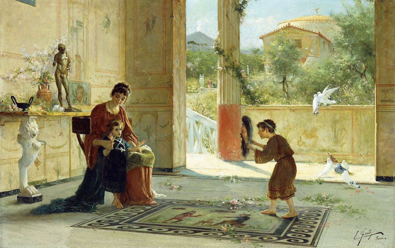Meglepetés látogató (olaj, vászon) alkotó: Ettore Forti