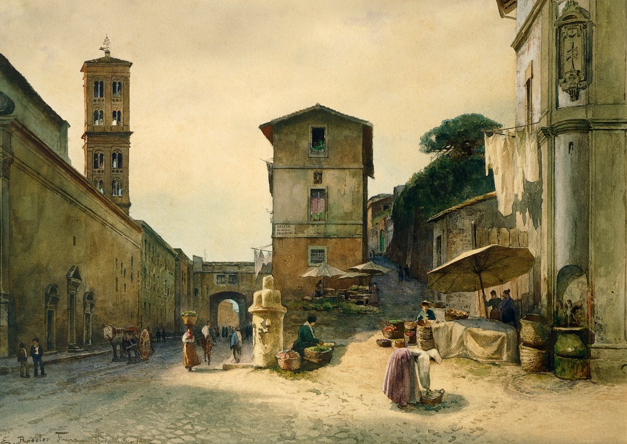 Via dei Penitenzieri Rómában, Ettore Roesler Franz (1845-1907), a Roma sparita (Eltűnt Róma) sorozatból alkotó: Ettore Roesler Franz