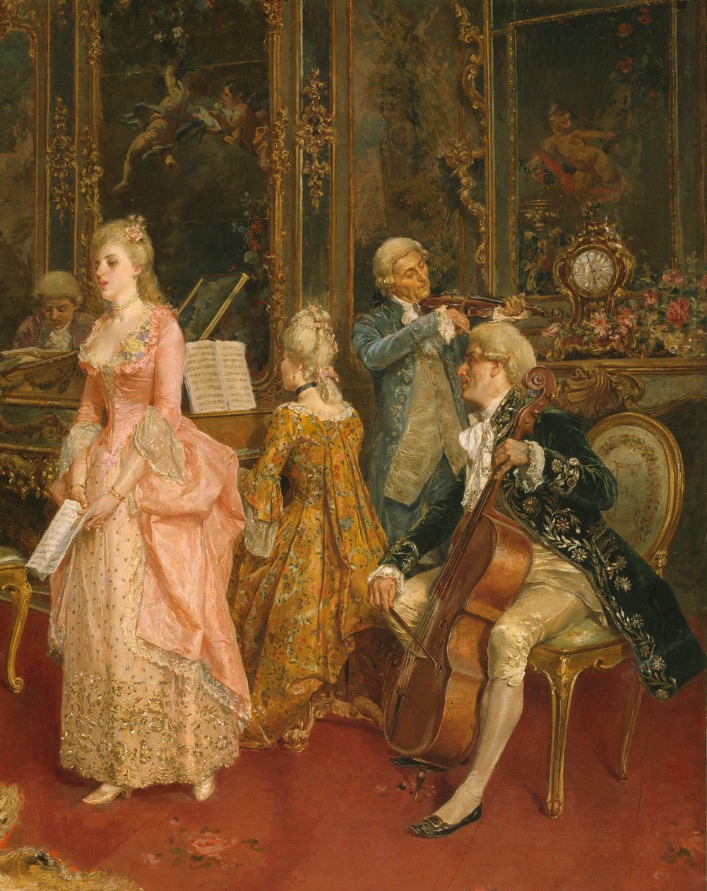 Koncert Mozart idejében, 1853 (részlet) alkotó: Ettore Simonetti