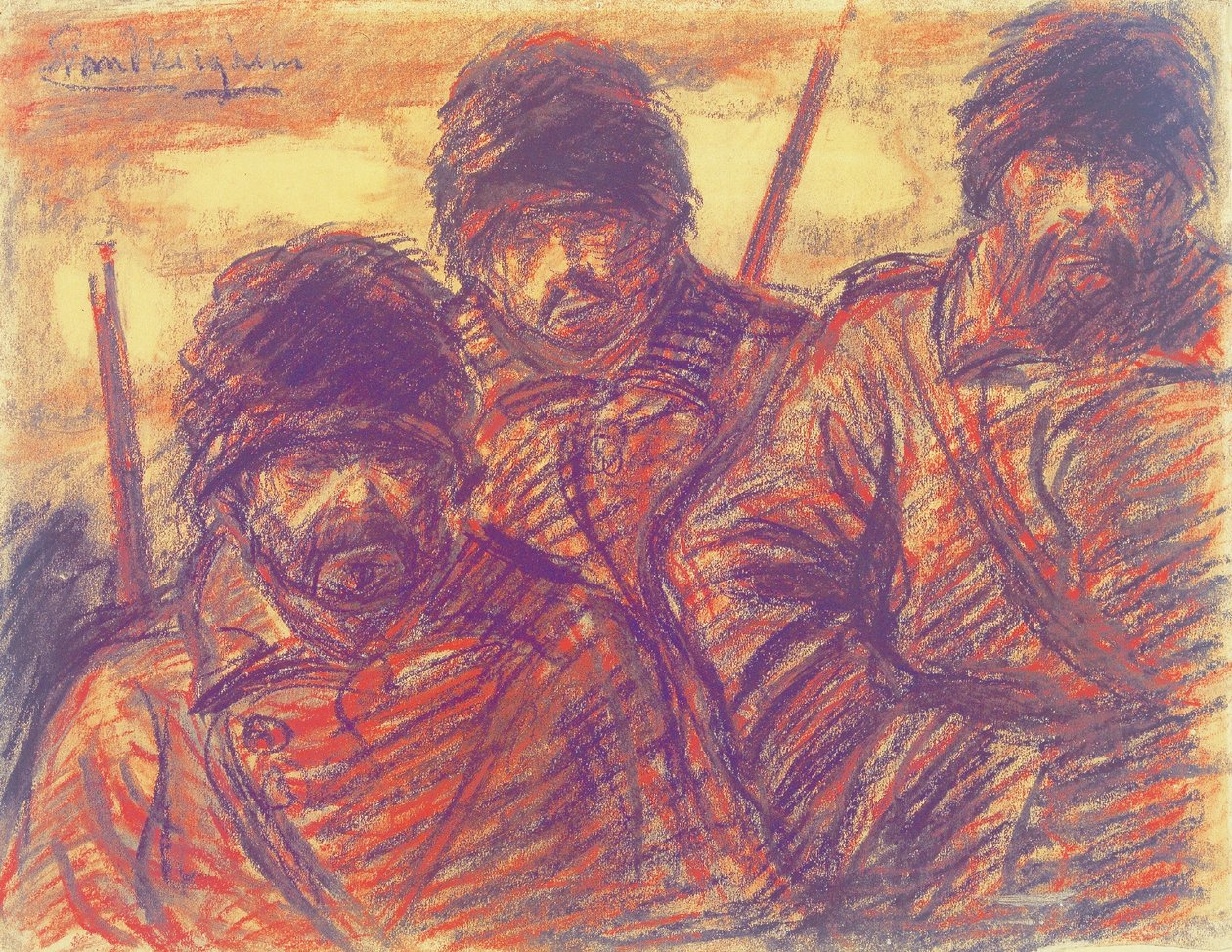 Drei russische Soldaten alkotó: Eugeen van Mieghem