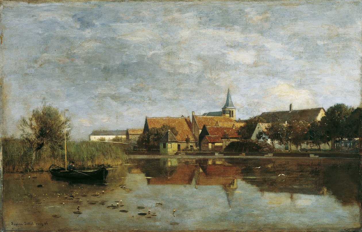 Kilátás Giessenre (Észak-Brabant) alkotó: Eugen Jettel
