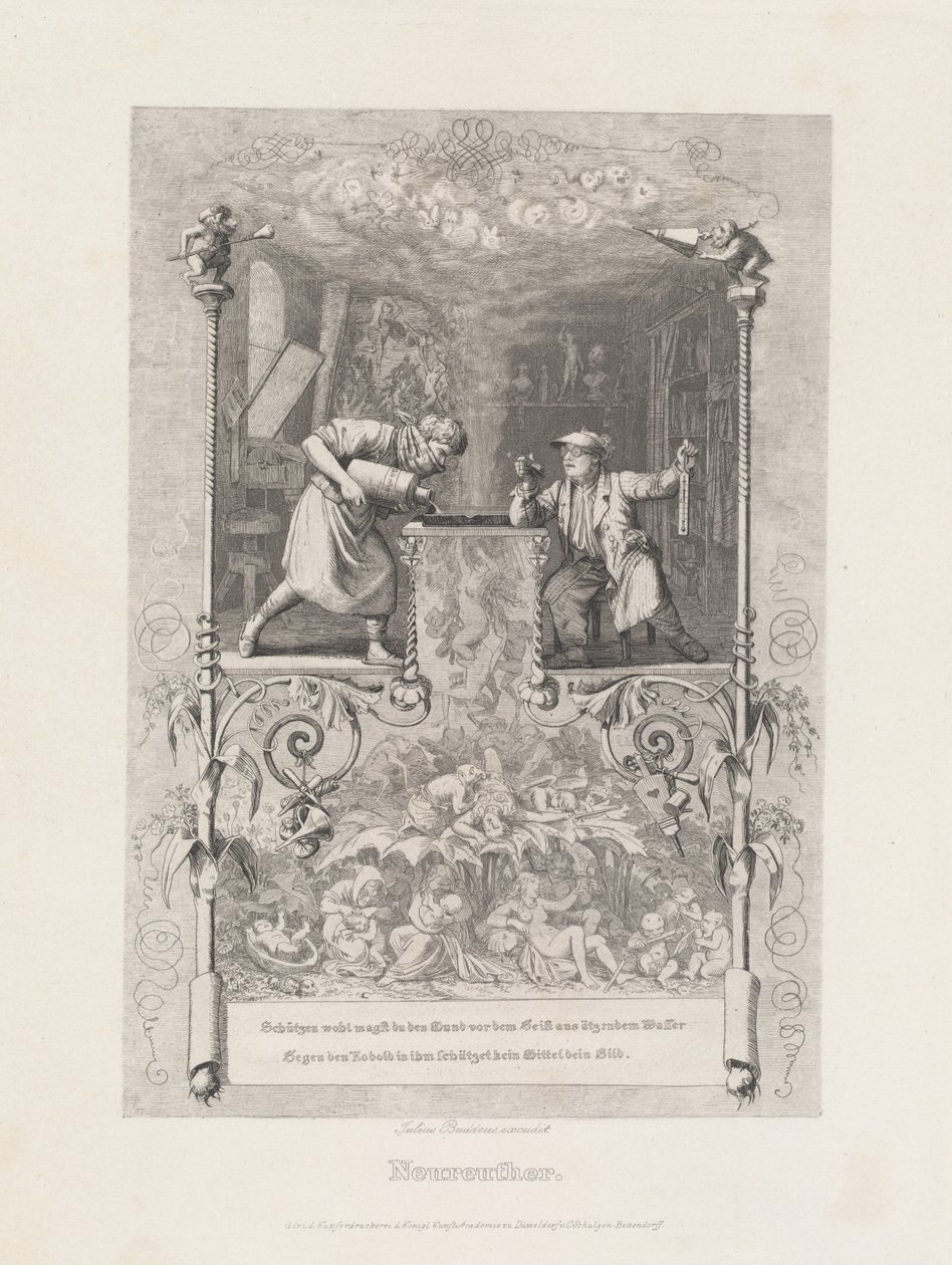 Neureuther (önarckép a rézkarc stúdióban) alkotó: Eugen Napoleon Neureuther