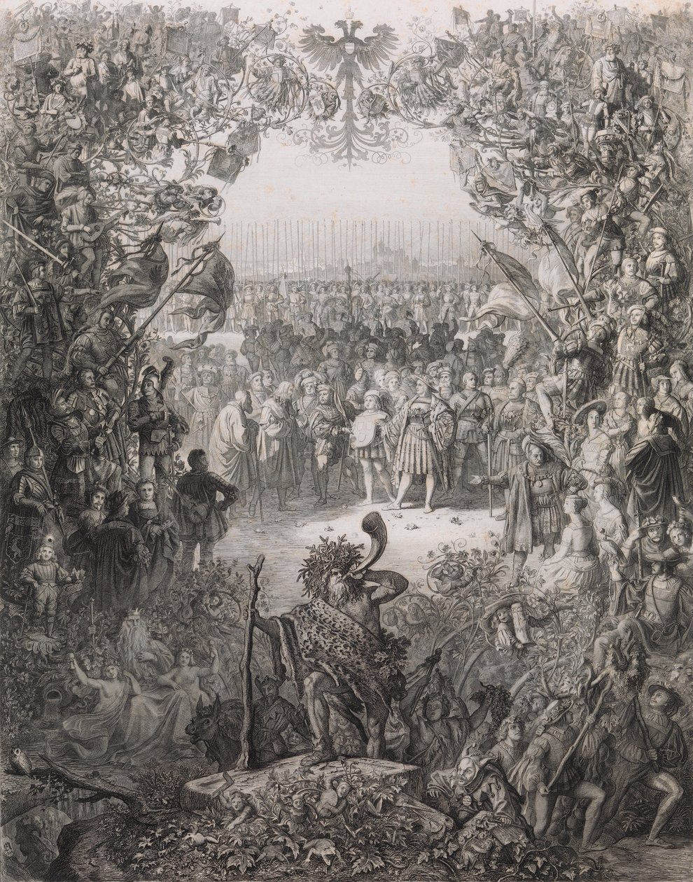 Az Albrecht Durer Társaság tagjai az 1843-1844-es választási évhez Der Albrecht Du..., 1843. alkotó: Eugen Napoleon Neureuther