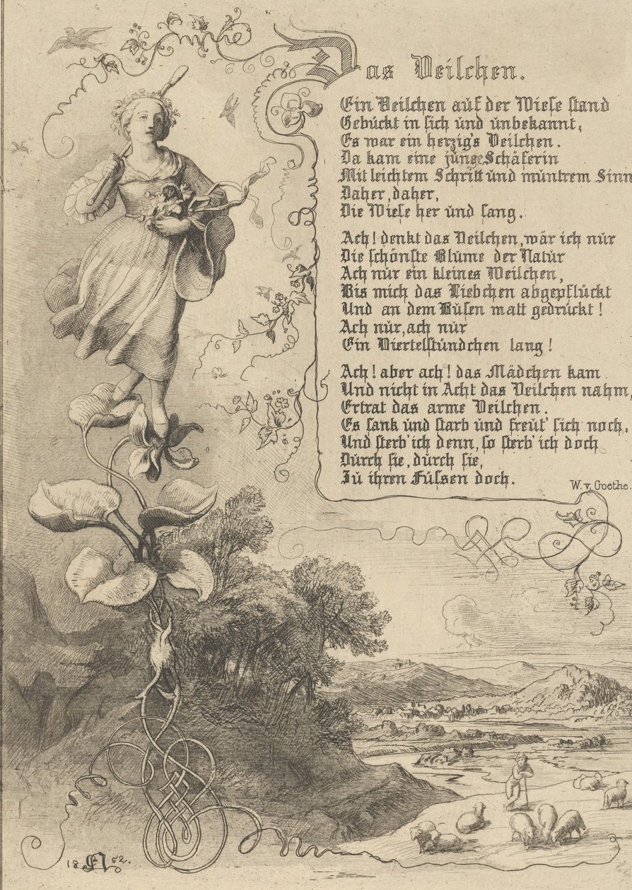 Tavirózsa, Viola, Thule királya, A virágok bosszúja, 1852. alkotó: Eugen Napoleon Neureuther