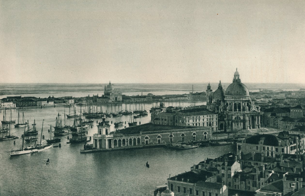 Canal Grande és Santa Maria della Salute templom, Velence, Olaszország, 1927 alkotó: Eugen Poppel