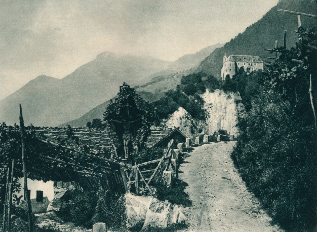 Táj a tiroli várral, Merano, Dél-Tirol, Olaszország, 1927 alkotó: Eugen Poppel