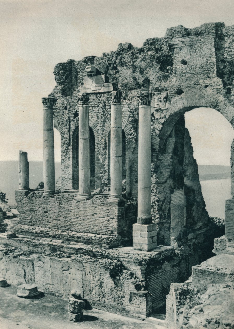 A görög színház része, Taormina, Szicília, 1927 alkotó: Eugen Poppel