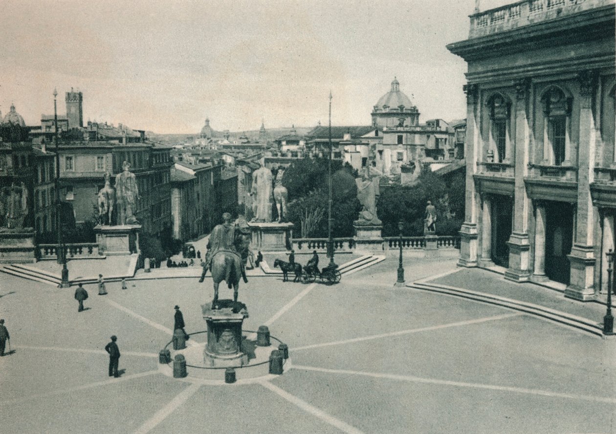 Piazza del Campidoglio Marcus Aurelius szobrával, Róma, Olaszország, 1927 alkotó: Eugen Poppel