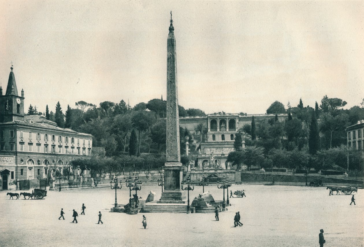 Piazza del Popolo és a Pincian-hegy, Róma, Olaszország, 1927 alkotó: Eugen Poppel