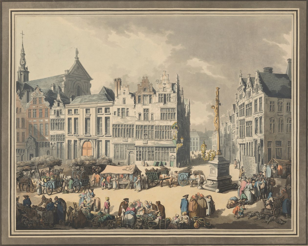 Place de Meir Antwerpenben, 1797. alkotó: Eugen Poppel