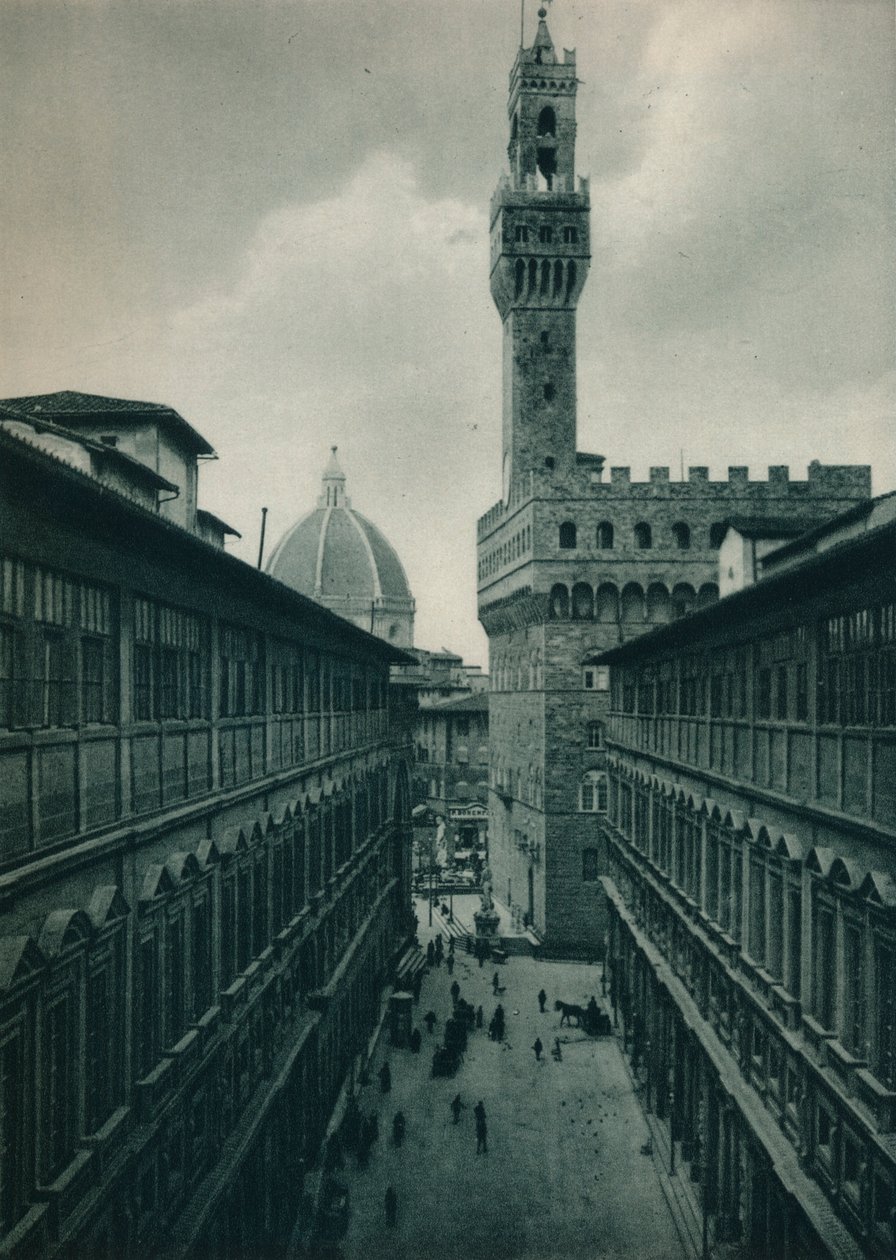 A Palazzo Vecchio az Uffizi Képtárból, Firenze, Olaszország, 1927 alkotó: Eugen Poppel