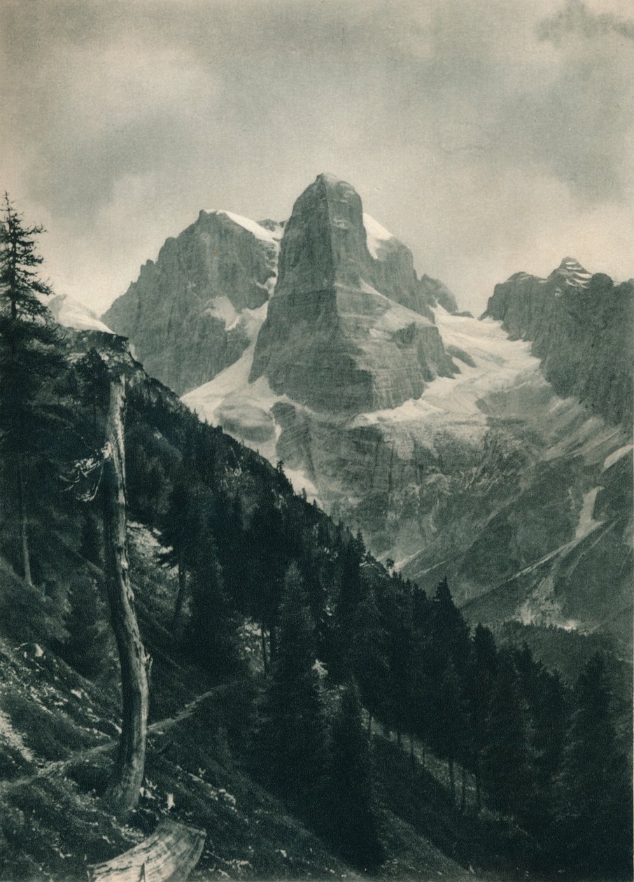 Kilátás a Brenta csoportra, Madonna di Campiglio, Dolomitok, Olaszország, 1927 alkotó: Eugen Poppel