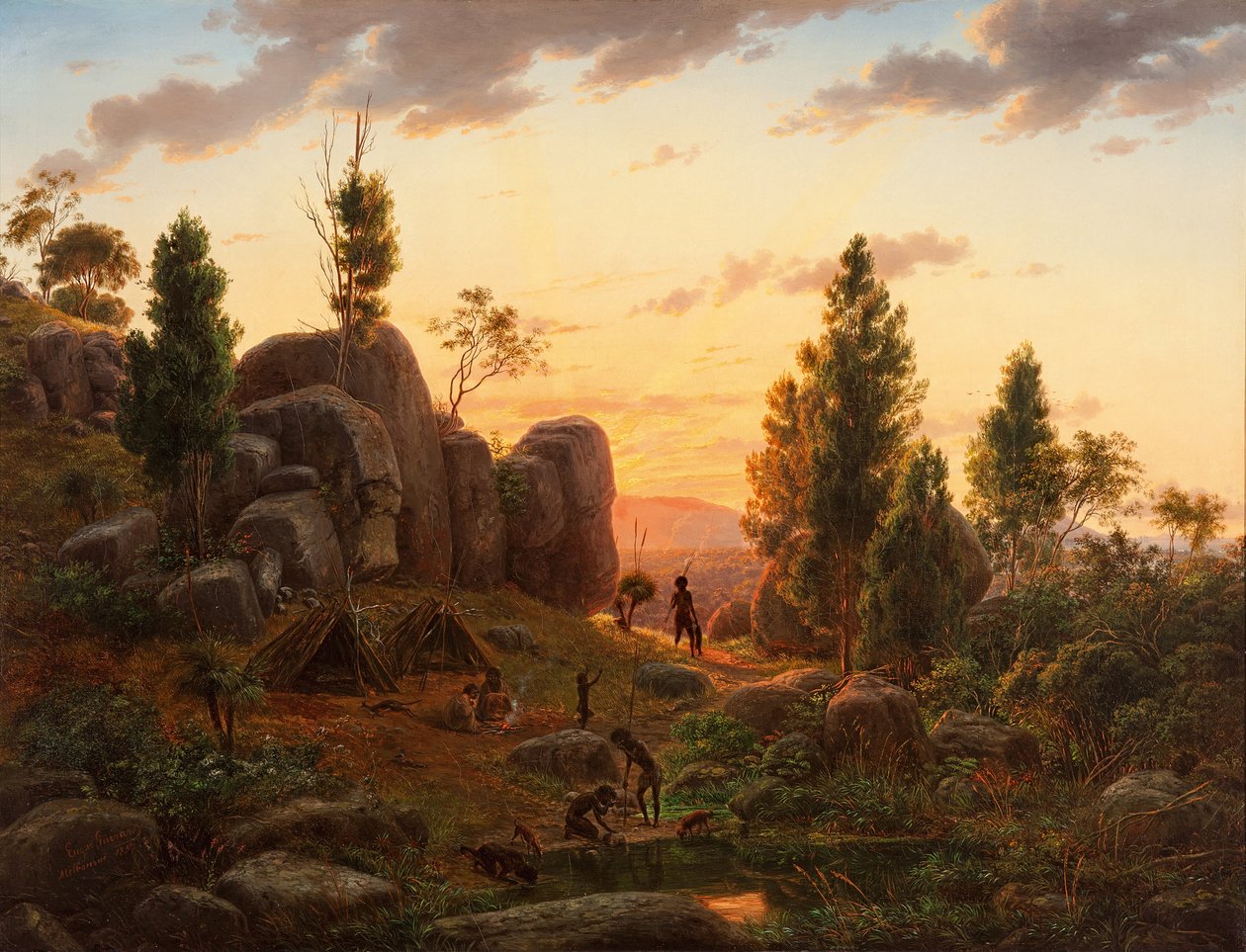 Stony Rises, Corangamite -tó alkotó: Eugene von Guérard