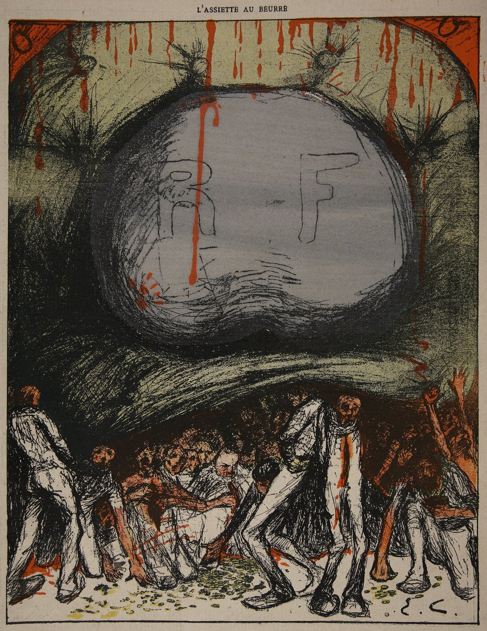 Illusztráció a „The Butter Plate: The Officials” című könyvből, 1902. augusztus 9 alkotó: Eugene Cadel