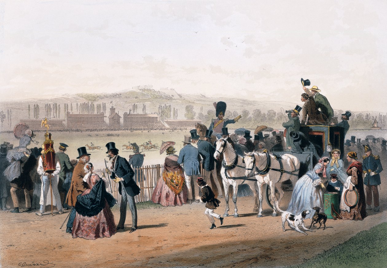 Versenypálya a Bois de Boulogne-ban alkotó: Eugene Charles Francois Guerard
