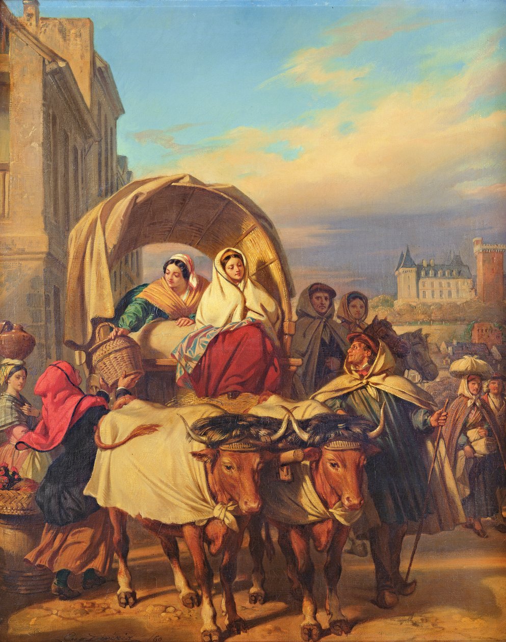 Visszatérés a paui piacra, 1860 alkotó: Eugene Deveria