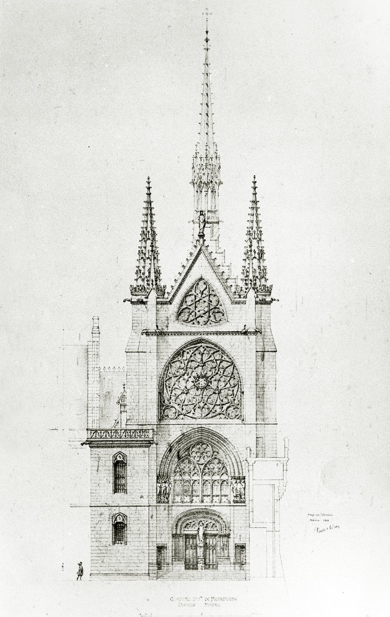 Rajz a kápolna helyreállításához, Château de Pierrefonds, 1864 alkotó: Eugene Emmanuel Viollet le Duc