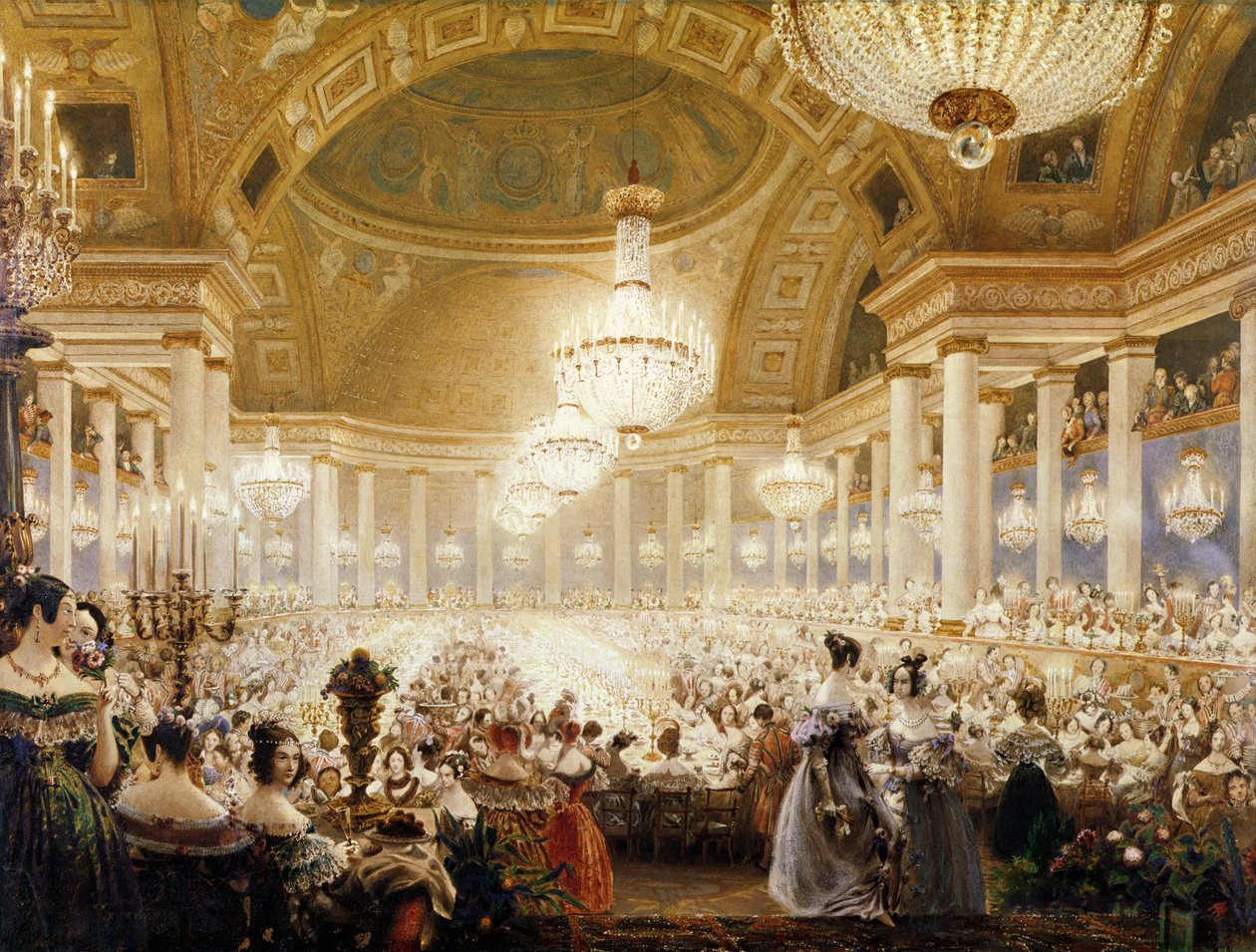 Nők vacsoráznak a Tuileriákban 1835-ben alkotó: Eugene Emmanuel Viollet le Duc
