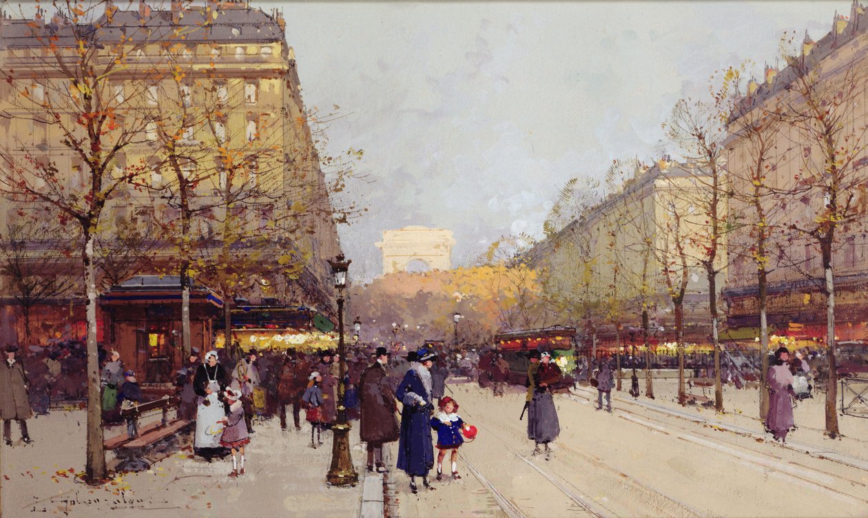 A Champs Elysees, Párizs alkotó: Eugene Galien Laloue