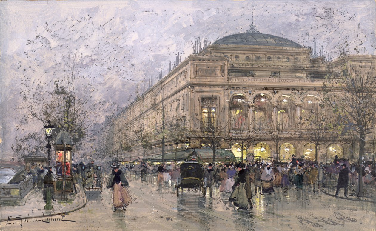 Párizsi utcai jelenet alkotó: Eugene Galien Laloue