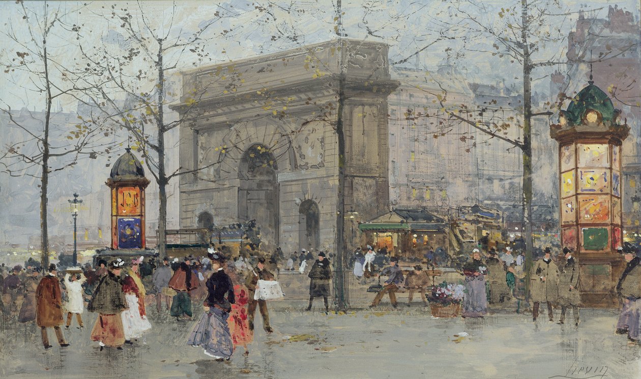 Utcai jelenet Párizsban alkotó: Eugene Galien Laloue