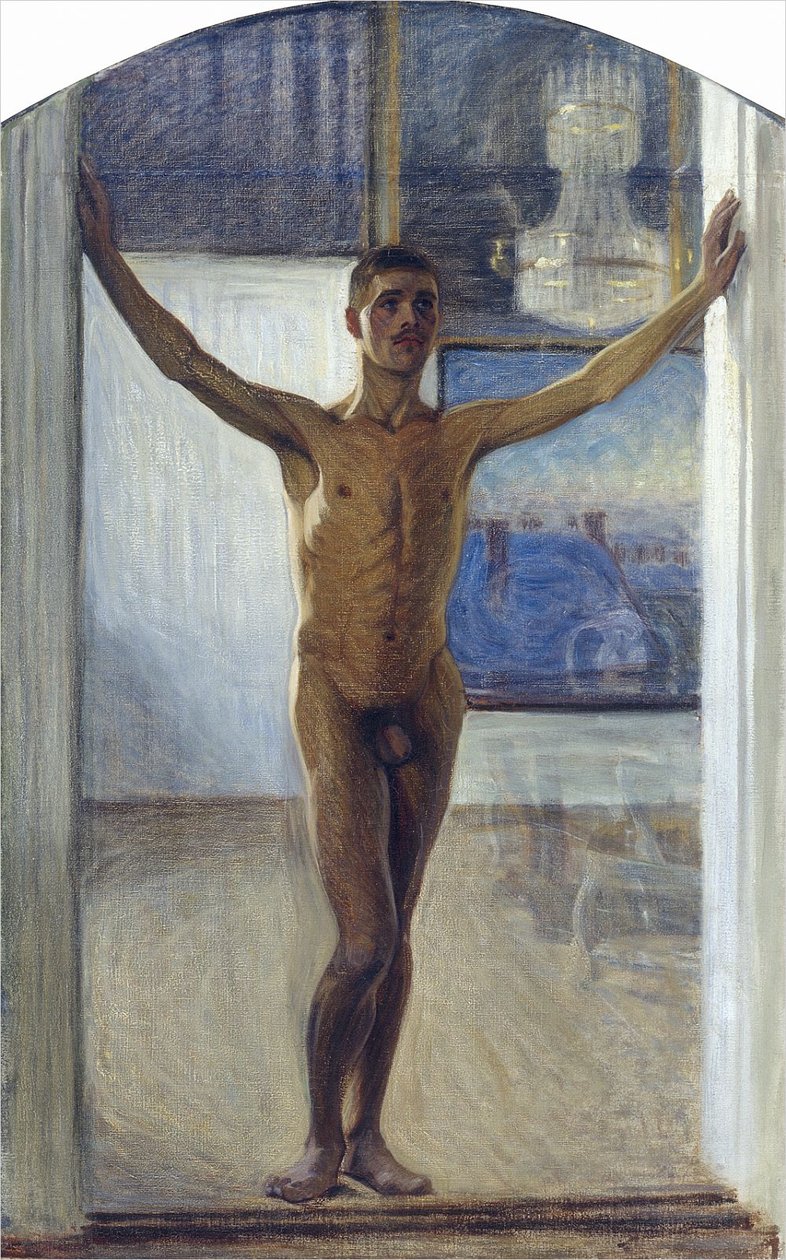Meztelen fiatalember alkotó: Eugène Jansson
