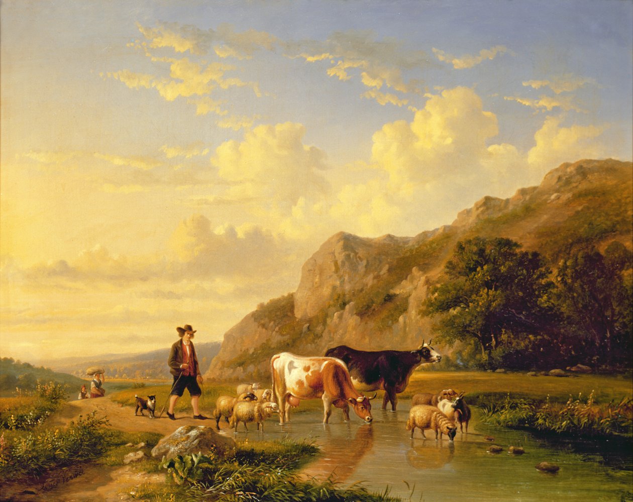 Pásztor állatokkal alkotó: Eugene Joseph Verboeckhoven