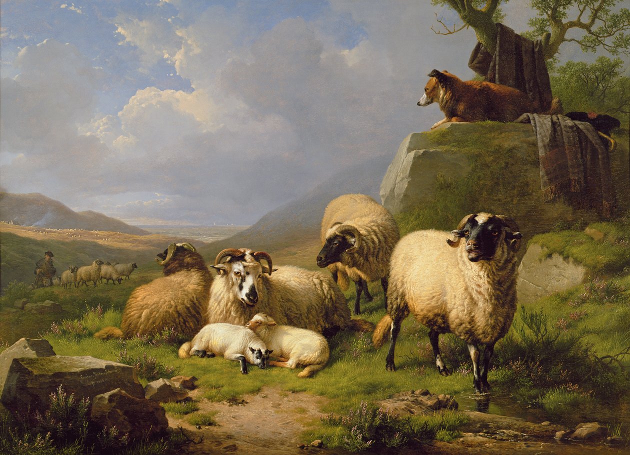 Birkák a tájban, 1863 alkotó: Eugene Joseph Verboeckhoven