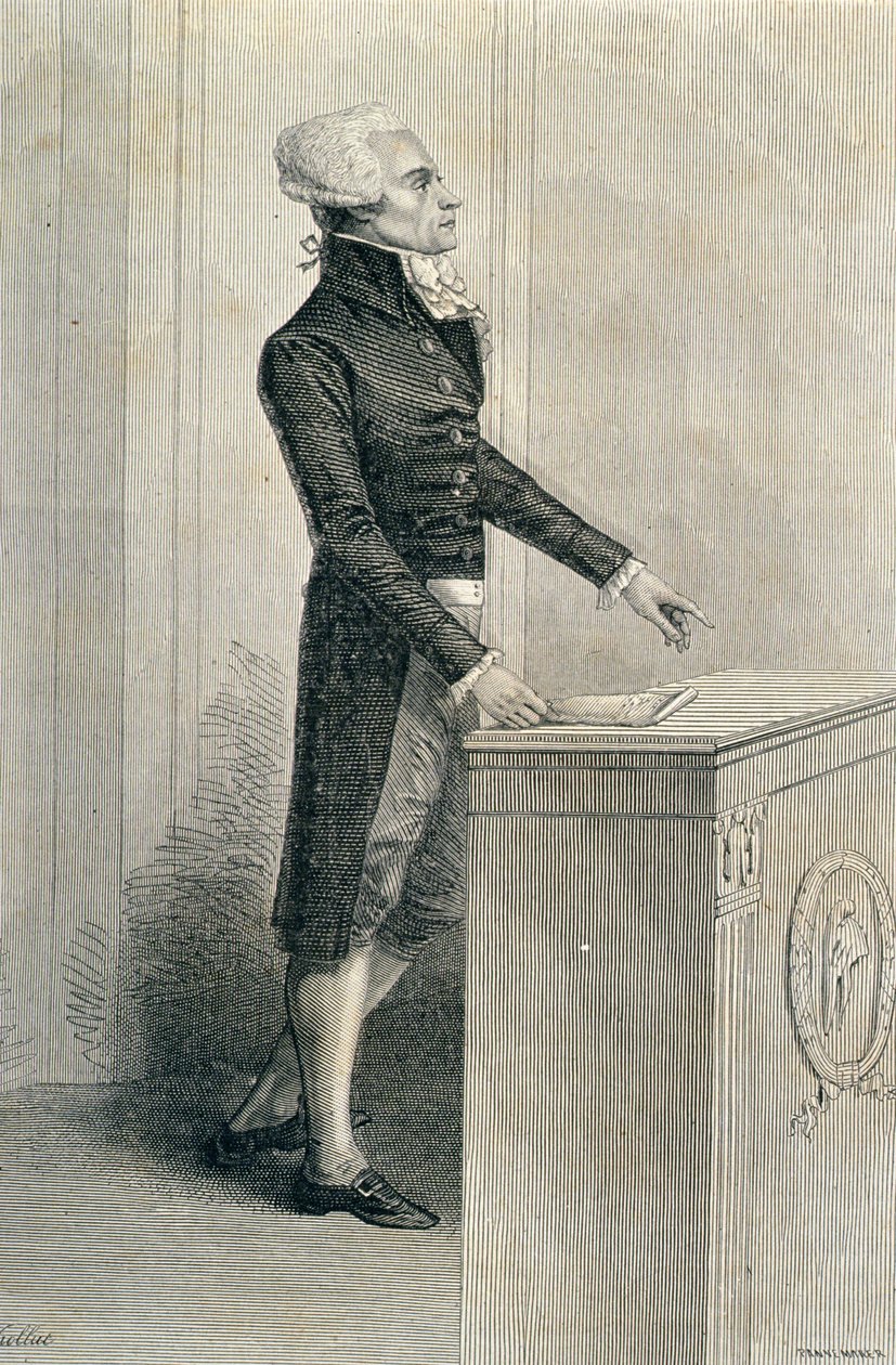 Maximilien de Robespierre (1758-94) Beszéd, metszett: Stephane Pannemaker (1847-1930) alkotó: Eugene Joseph Viollat