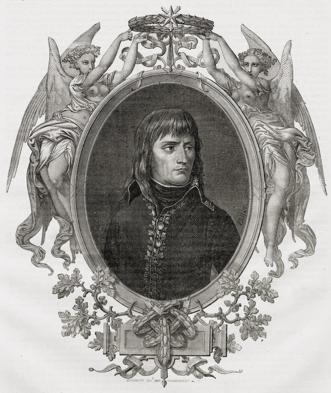Napóleon Bonaparte (1769-1821) portréja, amelyet Stephane Pannemaker (1847-1930) vésett alkotó: Eugene Joseph Viollat