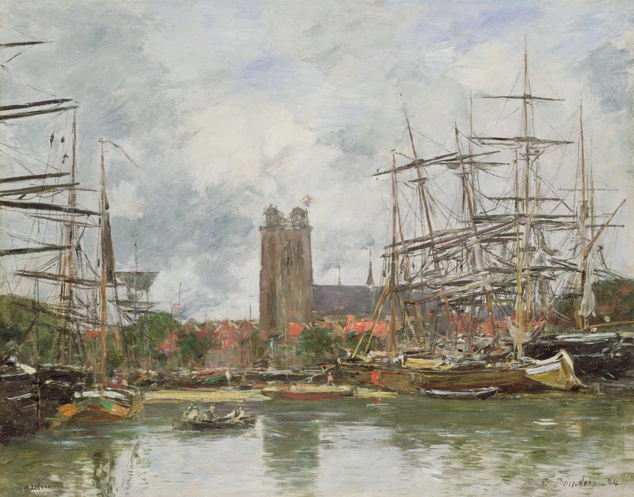 Egy francia kikötő, 1884 alkotó: Eugene Louis Boudin