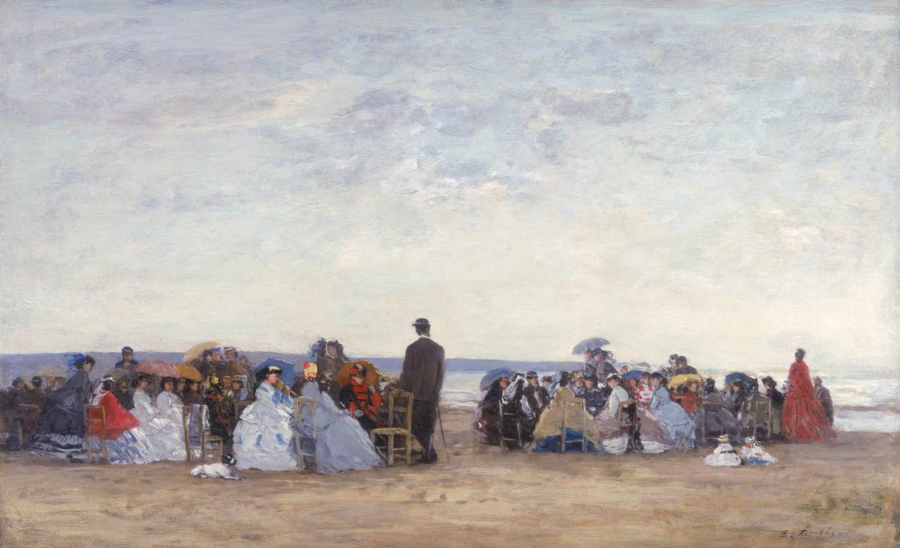 Strand jelenet Trouville közelében, 1863-66 körül alkotó: Eugene Louis Boudin
