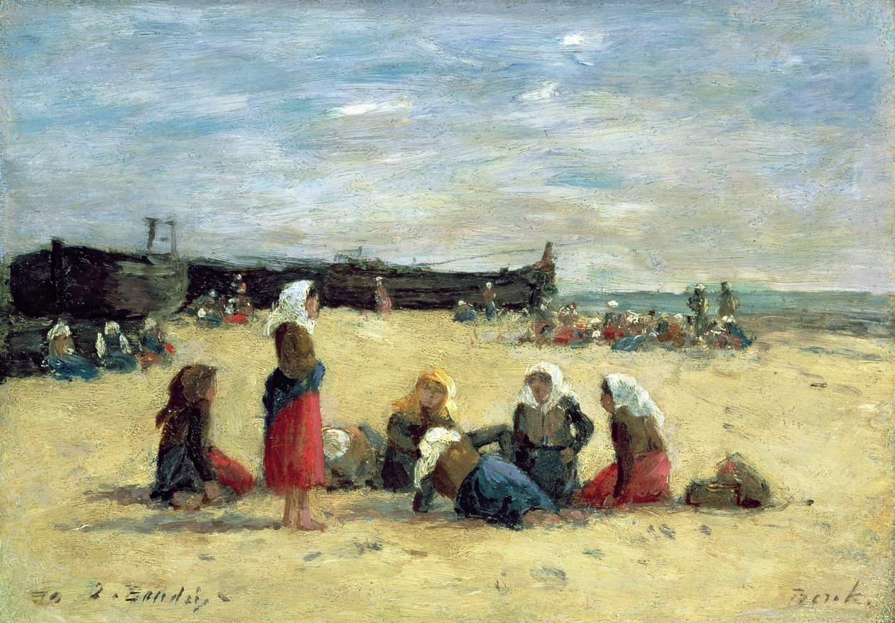 Berck, Horgászok a tengerparton, 1876 alkotó: Eugene Louis Boudin